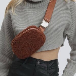 Brown Sherpa Crossbody Bag